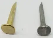Brass & Steel Trunk Nails 3/4" Long - (1/4 LB Bag) chest steamer antique vintage