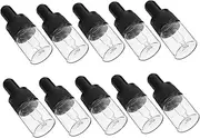 WOFASHPURET 10Pcs Glass Essential Oil Dropper Bottles Assorted Color Travel Liquid Holders for Perfumes Lotions and Oils Leak Design for Go Use