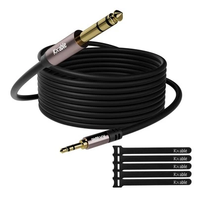 3.5mm to 6.35mm Stereo Audio Cable 150 Feet, 1/4 to 1/8 inch Headphone Cable ...