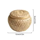 2023 Bamboo Storage Jars Kitchen Dry Food Nut Container Tea Egg Woven Basket _t
