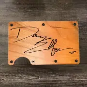 Wood Wallet Minimalist Laser Engraved with Danny Elfman