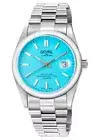 Gevril Men's 48931B West Village Swiss Automatic Sellita SW200 Aqua Dial Watch