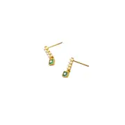 ANYCO Fashion Earrings Gold 925 Sterling Simple Luxury Green Zircon Pearl Pendant Stud for Women Spanish Wedding Fine Jewelry
