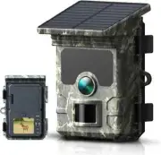 30MP2K Solar Panel Hunting Camera Infrared Night Vision Monitoring Wildlife Trap