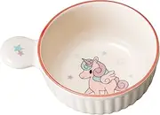 Sanpotou 18418 Banko Ware Tableware, Kids, Dishwasher Safe, Soup Cup, Bowl, Diameter 4.3 inches (11 cm), Unicorn, Pink, Made in Japan