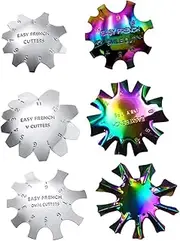 Ipetboom DIY Nail Supplies 6 Pcs Manicure Trimmer Nail Art Template French Smile Cutters