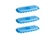 3x Cuisena 30cm Airtight Stackable Ice Cube Tray Maker Freezer Mould w Lid Blue