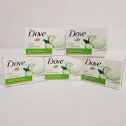 Lot of 5 Dove Cool Moisture Cucumber & Green Tea Moisturizer Cream Bars 3.75 oz