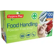 Hygiene Plus Food Handling Powder Free Vinyl Gloves Medium 100 pack
