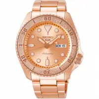 在飛比找蝦皮商城優惠-SEIKO 精工 5 Sports 玫瑰金特別版時尚機械腕錶