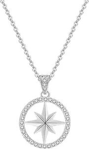X9H8N9 Skz Compass Necklace Pendant Kpop Jewelry Stray Merch Cubic Zirconia 18K Gold Plated for Stay Fans Gifts