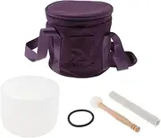Frediuo Crystal Singing Bowls Set with Mallets Yoga Sound Bowl Carry Case Multifunctional Rubber O Ring for Traveling Outdoor Yoga, 10 inch Set