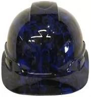 Hydro Dipped Hard Hat Ridgeline Cap Style Custom Dark Blue Filigree Skulls