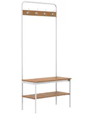 ClosetMaid Entryway Bench With 4 Hooks & Shoe Storage Shelf