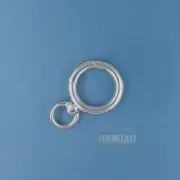 Sterling Silver 13.5mm Round Donut Clip On Clasp Connector w/Swivel Ring #33258