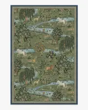 185' x 275' | Machine Washable Runner Rug | Kid & Pet Friendly | Indoor Rug | Owl & Willow Green Rug by Morris & Co. | Ruggable