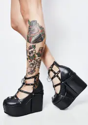 [Demonia] Dark Magic Vegan Wedges