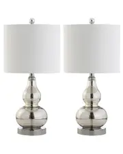 JONATHAN Y Anya Set of Two 20.5in Mini Glass Table Lamps