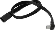 Create idea USB C Charging Cable USB C 2.0 Extension Cable 90 Degree USB C 2.0 Male to Female Flat Silicone Cable for Laptop Phone Tablet Car Device