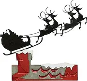 [Sizzix] Thinlits Set of 8 Reindeer Sleigh by Tim Holtz | 666337 | Wafer Thin Metal Cutting Dies for Scrapbooking, Embossing, Journaling, Reindeer, One Size