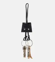 [Balenciaga] Balenciaga Le City Charm Eiffel leather keychain One Size black