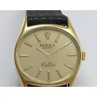 在飛比找蝦皮購物優惠-1980 勞力士切利尼18k金機械古董錶 Rolex Cel