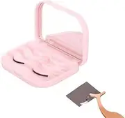 3 Tier Eyelash Storage Case Lash Dime Organizer Holder Box with Mirror Makeup Cosmetic Travel Case Empty and Eyelash Tweezer False Lash Container¡­, Pink, 1 Count (Pack of 1)