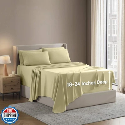 Nestl Extra Deep King Sheet Set - 6 Piece Breathable and Cooling Sheets - Hot