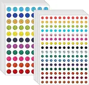 60 Sheet 7950 Pieces Small Shiny Dot Colored Stickers Coding Label Sticker, 1/4" and 2/5" Glitter Circle Dot Labels for Home Office Students (Colorful)