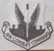 U.S. Air Force Combat Command Patch W/ VELCRO® Brand Fastener White & Gray