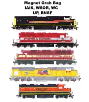 Magnet Grab Bag Iowa Interstate, WSOR, WC, UP, BNSF 5 magnets Andy Fletcher