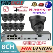 Hikvision Compatible 8CH POE NVR DS-7608NI-Q1/8P CCTV System 8MP 4K IR IP Camera