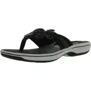 Cloudsteppers by Clarks Womens BrinKley Flora H Black Thong Sandals BHFO 9333