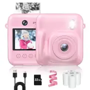 Kids Camera Instant Print 48MP Selfie Digital Camera for Kids Christmas Birth...
