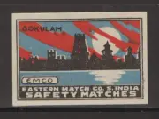 MATCHBOX LABELS INDIA- Gokulam (Krishna) temple, EMCo- **