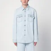 [Bottega Veneta] Light Blue Denim Shirt Extra Bleach 46 IT Blue