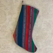 Kilim Christmas Stocking Embroidered Christmas Stocking Vintage Christmas Decor