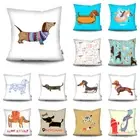 Christmas Dachshund Style Cushion Cover Cute pet dog Polyester Pillow Pillowcase