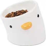 Purroom Elevated Chick Tilted Ceramic Pet Bowl, 200 ml Capacity