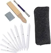 BELLIFFY 19Pcs Sketching and Drawing Kit Wipeable Pen Set with Blending Stumps for Artists and Students Natural Graphite and Materials for Color Mixing and Effects