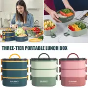 Bento Box Adult Lunch Box 3 Layer Food Container BPA Free Portable MQ