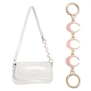 Bag Extender Chain, 1 Pcs Purse Strap Moon Shape Chain, Pink