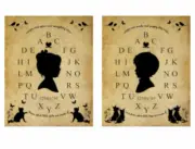 Vintage Image Country Primitive Boy Girl Silhouette ABCs Transfers Decals KID690
