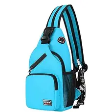 Hogvinnatil Chest Bag Backpack Women's Men's Sling Bag Backpack with Headphone Hole Sling Shoulder Bag Casual Daypack with Shoulder Strap for Outdoor Sports Travel Shopping