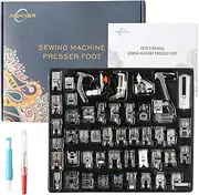 Aiskaer (48 Pieces) - Professional 48pcs Sewing Machine Presser Feet Set for Brother, Babylock, Singer, Janome, Elna, Toyota, New Home, Simplicity, Kenmore, and White Low Shank Sewing Machine