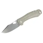 NEW GiantMouse ACE Grand - Green Canvas Micarta Folding Knives