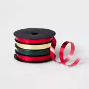 3/8" Christmas Curl Ribbon 72' Red/Green/Gold - Wondershop