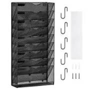 VEVOR File Wall Rack Mesh Wall File Holder 1-Piece 10 Pockets for Office/School