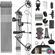 PANDARUS Archery Ready to Hunt Compound Bow Package for Adults and Teens,25"-31" Draw Length,0-70 Lbs Draw Weight Adjustable,up to 320 fps,Made in USA,Lightweight Design New Bow