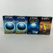 TDK EHG45 X 3 Emtec PHG45 X 1 Camcorder Video Blank Tapes Brand New